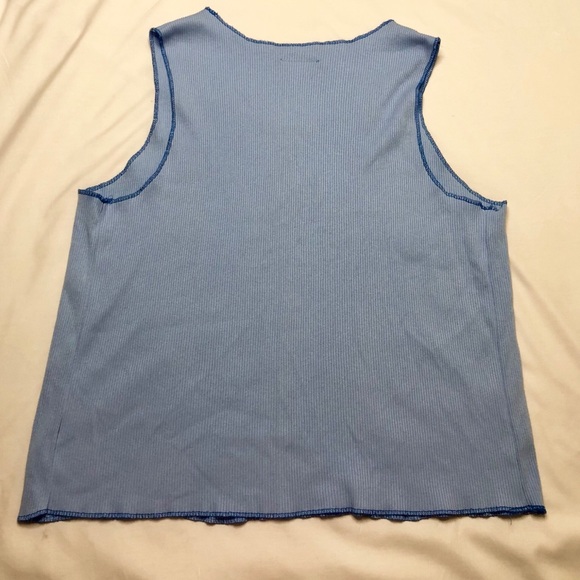 Y2K Leo zodiac glittery pastel blue tank top! - Picture 4 of 4